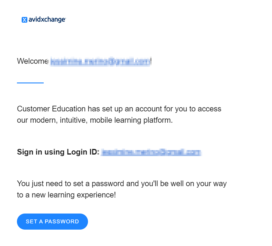 AvidXchange Academy: Accessing Learning Content