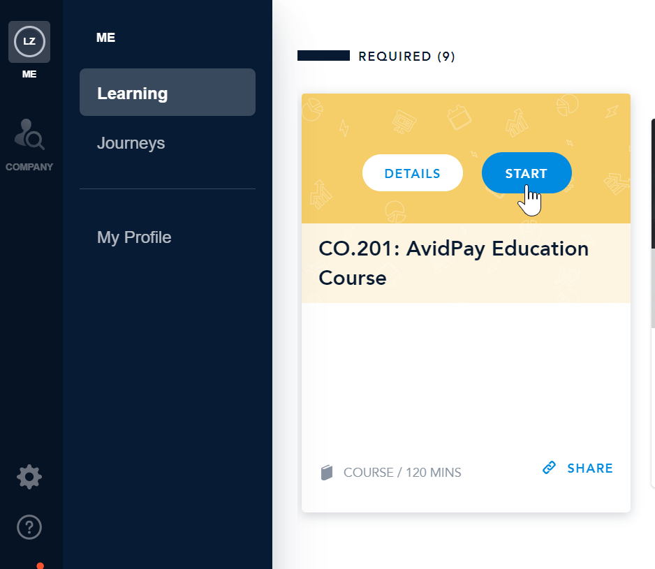 AvidXchange Academy: Accessing Learning Content