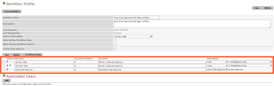 Workflow Tab