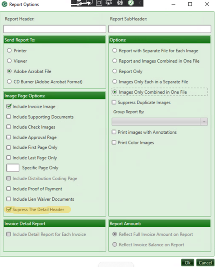 TimberScan Ability to Hide Detail Header in TimberScan Reports