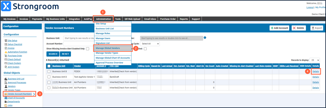 AvidStrongroom: Missed Invoice Alert Dates