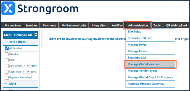 AvidStrongroom: Changing Default Payment Type