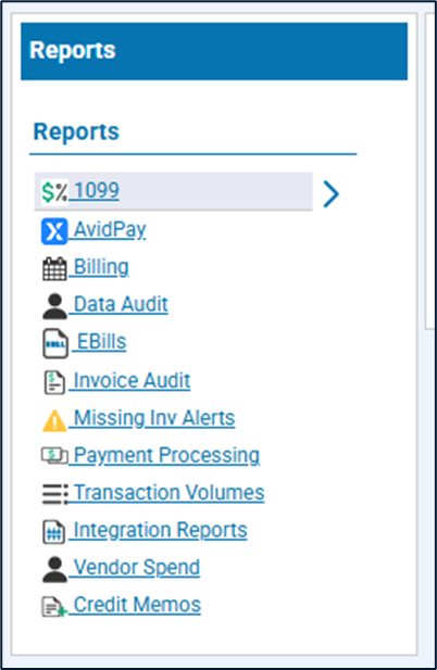 AvidStrongroom: Reports Tab