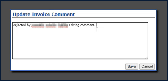 AvidStrongroom: Invoice Comments