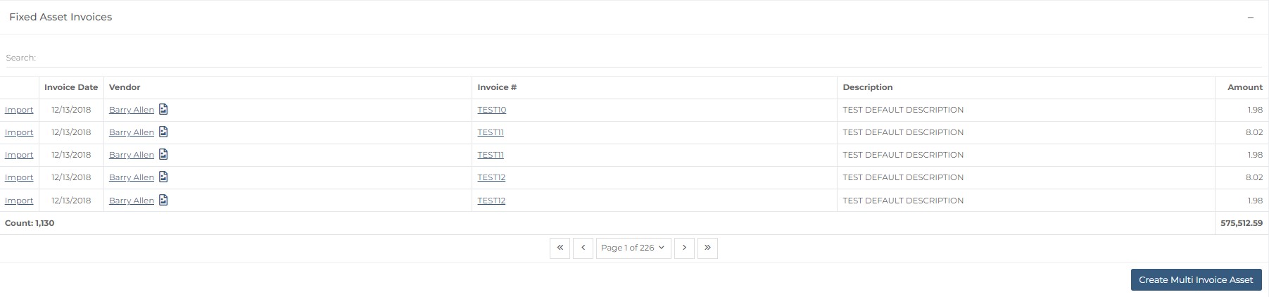 AvidAscend: Fixed Assets - Create Multi-Invoice Asset