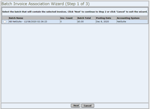 Avid For NetSuite Classic: Creating Bills from AvidInvoice
