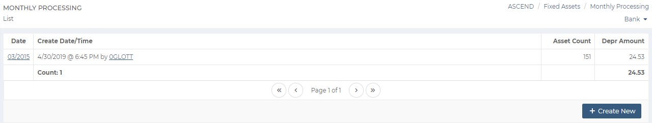 AvidAscend: Fixed Assets - Monthly Processing